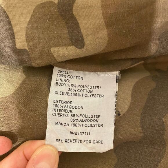 X Ray Military Utility Field Men’s Jacket M Khaki Canvas Zipped Lined Camo - Picture 9 of 10